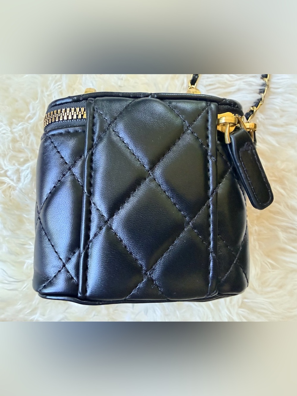 Fashion Chanel Mini Black PU Leather Ball Box Bag. NEW in Chanel (Damaged) Box - Picture 6 of 15